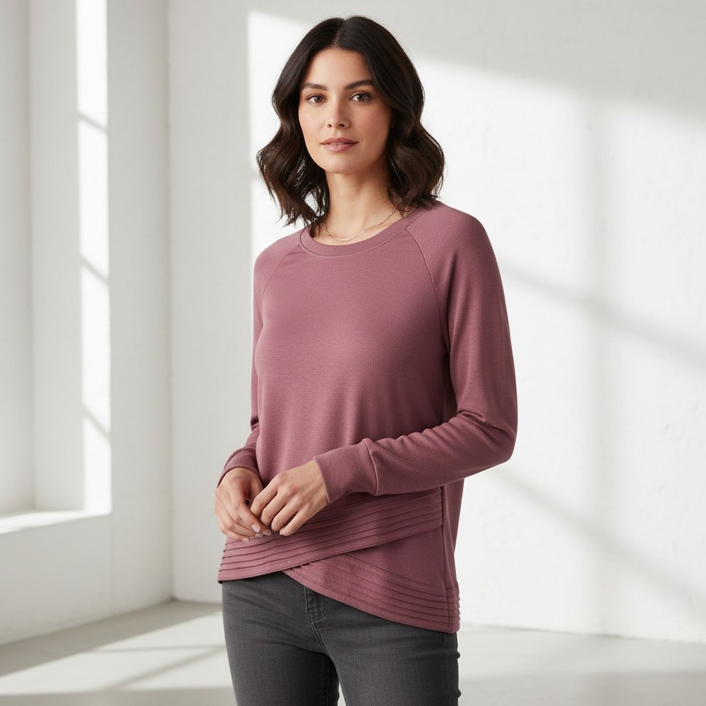 Active‎ Life Womens Sweatshirt Rose Mauve Top Athleisure Athletic Casual Comfy M